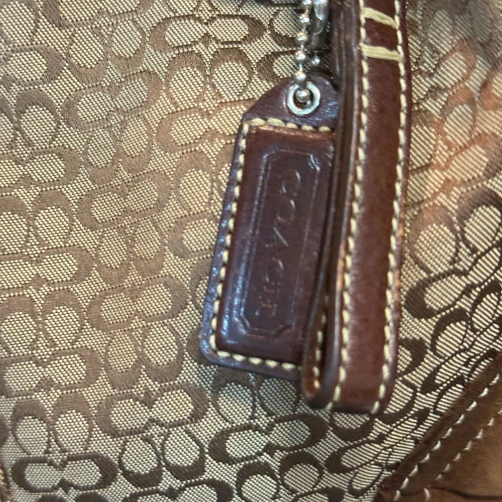 Coach Small Mini C Signature and Suede SoHo Hobo Bag